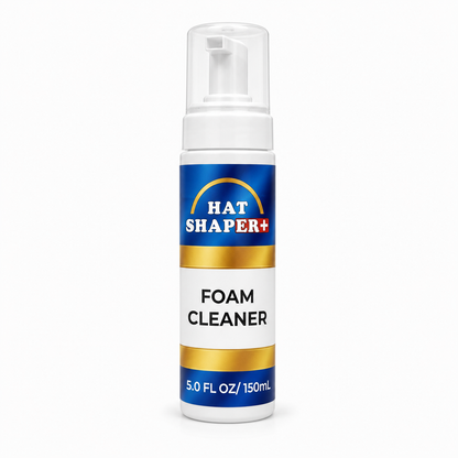 Foaming hat cleaner for safely cleaning baseball caps, trucker hats, fitted hats and snapback hats