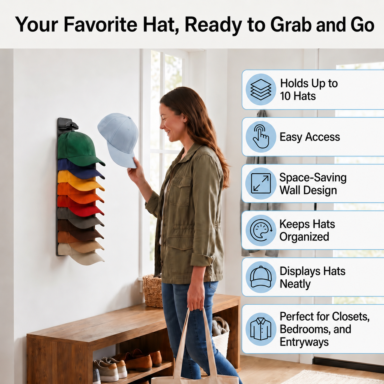 10-Up Hat Organizer