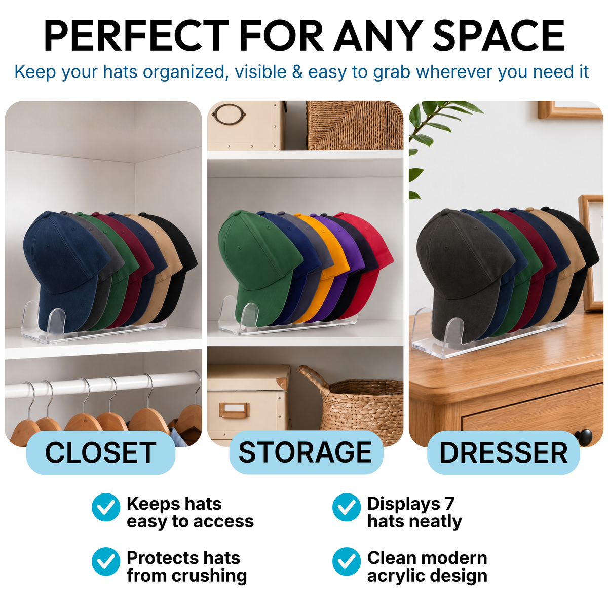 Acrylic Hat Rack 2-Pack