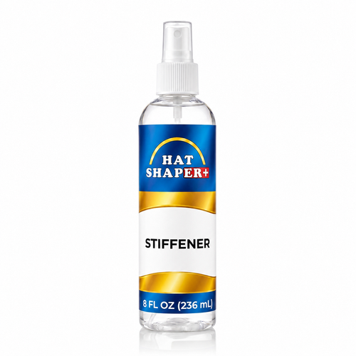 Hat Stiffening Spray for restoring baseball cap shape, structure, and crown support