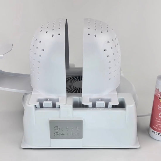 Hat Shaper tool demonstrating how to reshape a baseball cap with adjustable hat restoration features