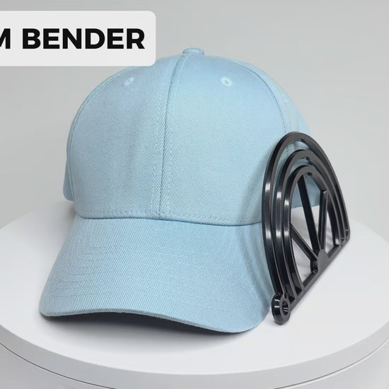 Watch how to use the Brim Bender to reshape and curve baseball cap brims. Features two adjustable curve options for your preferred brim style.